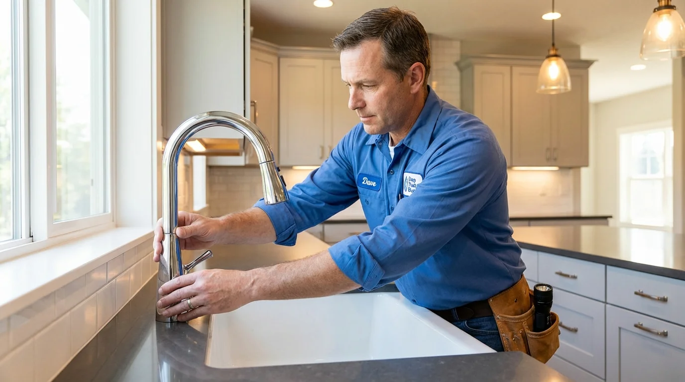 Kitchen faucet installation by Johns Plumbing LLC in Monument Beach